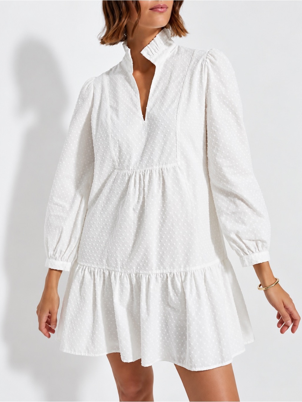 Tuckernuck NWT Palmerston Swiss dot tiered mini dress, small